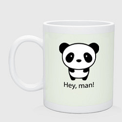 Кружка керамическая Эй, чувак! Панда Hey, man! Panda, цвет: фосфор