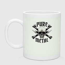 Кружка керамическая Heavy metal skullчистый металл, цвет: фосфор