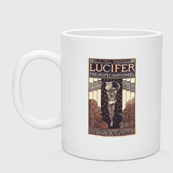 Кружка керамическая Lucifer Mourning Game Винтажная афиша, цвет: белый