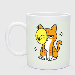 Кружка керамическая THE MASKED CAT, цвет: фосфор