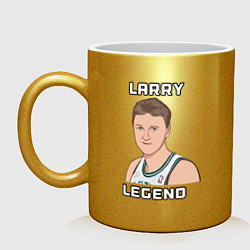 Кружка керамическая Larry Legend, цвет: золотой