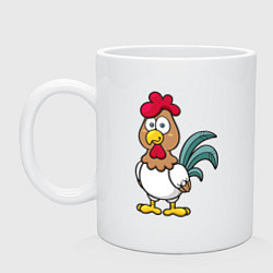 Кружка керамическая Милый Петушок, цвет: белый