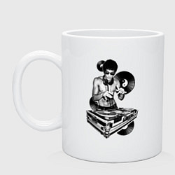 Кружка керамическая Bruce Lee - Vinyl Dj, цвет: белый