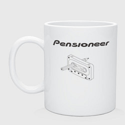 Кружка керамическая Pensioneer Cassette, цвет: белый