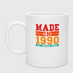 Кружка керамическая Сделано в 1990 году, цвет: белый