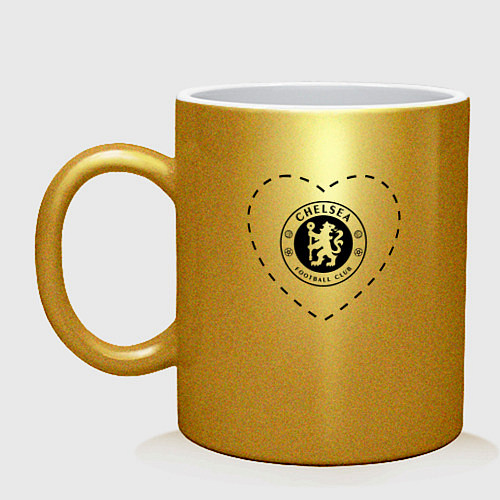 Кружка Лого Chelsea в сердечке / Золотой – фото 1