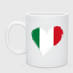 Кружка керамическая Сердце - Италия, цвет: белый