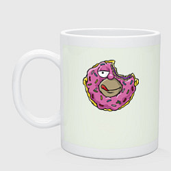 Кружка керамическая Гомер Симпсон - пончик, цвет: фосфор