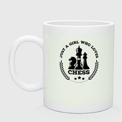 Кружка керамическая Просто девушка любящая шахматы, цвет: фосфор