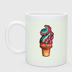 Кружка керамическая Мороженое осьминог, цвет: фосфор