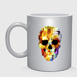 Кружка керамическая Color skull - sketch, цвет: серебряный