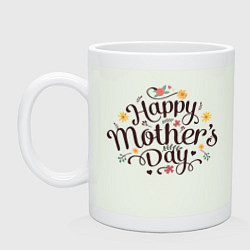 Кружка керамическая Happy Mothers Day, цвет: фосфор