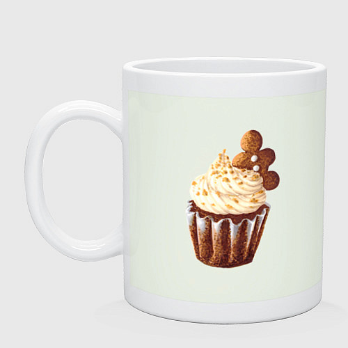 Кружка Новогодний капкейк с имбирным человечком / Фосфор – фото 1