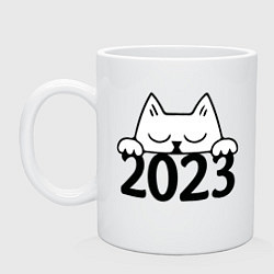 Кружка керамическая Cat 2023, цвет: белый