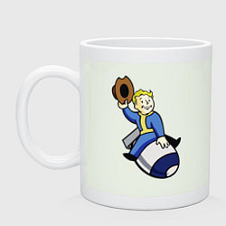 Кружка керамическая Vault boy - bomb rider, цвет: фосфор