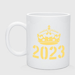 Кружка керамическая Корона 2023, цвет: белый