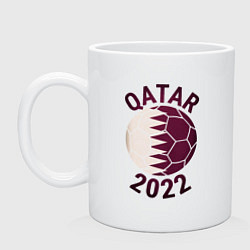 Кружка керамическая Qatar - 2022, цвет: белый