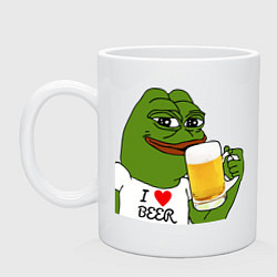 Кружка керамическая Drink Pepe, цвет: белый