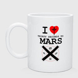 Кружка керамическая I love thirty seconds to mars, цвет: белый