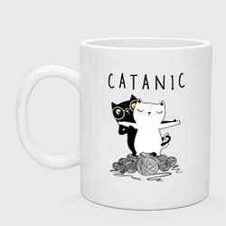 Кружка керамическая Catanic quote, цвет: белый