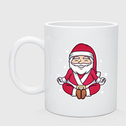 Кружка керамическая Санта релакс, цвет: белый