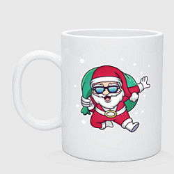 Кружка керамическая Snowy Santa, цвет: белый