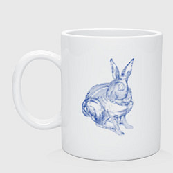Кружка керамическая Водяной кролик без фона, цвет: белый