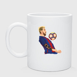 Кружка керамическая Messi Barcelona, цвет: белый