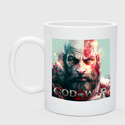 Кружка керамическая God of War, Ragnarok, цвет: белый