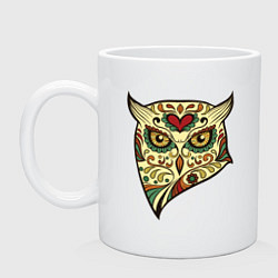 Кружка керамическая Owl color, цвет: белый