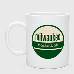 Кружка керамическая Milwaukee basketball, цвет: белый