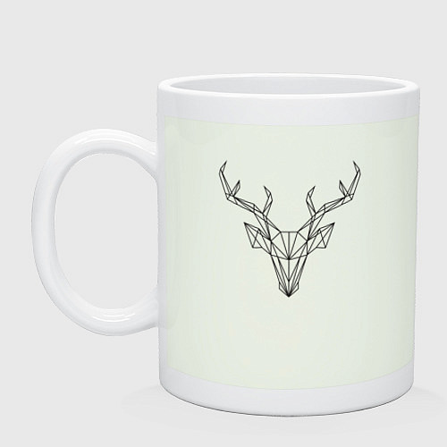 Кружка Черная полигональная голова оленя / Фосфор – фото 1
