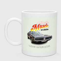Кружка керамическая Американский масл-кар Dodge Charger RT 1971, цвет: фосфор
