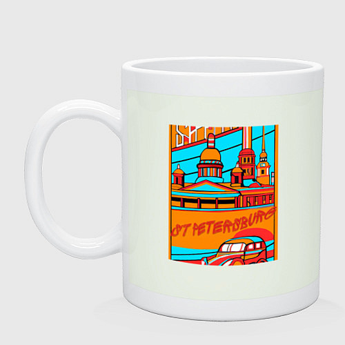 Кружка Санкт-Петербург в стиле плаката 30-х годов / Фосфор – фото 1