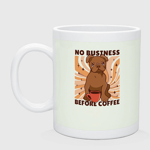 Кружка No business before coffee / Фосфор – фото 1