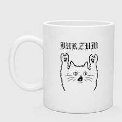 Кружка керамическая Burzum - rock cat, цвет: белый