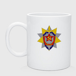 Кружка керамическая ВЧК КГБ, цвет: белый
