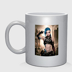 Кружка керамическая Jinx model, цвет: серебряный