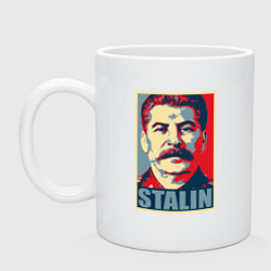 Кружка керамическая Stalin USSR, цвет: белый