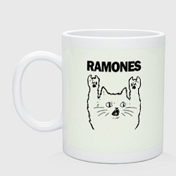 Кружка керамическая Ramones - rock cat, цвет: фосфор