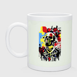 Кружка керамическая Skull - pop art - sketch, цвет: фосфор