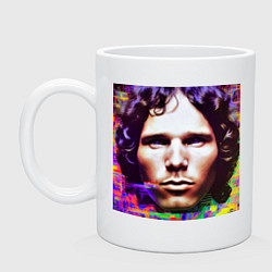 Кружка керамическая Jim Morrison Glitch 25 Digital Art, цвет: белый