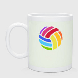 Кружка керамическая Rainbow volleyball, цвет: фосфор