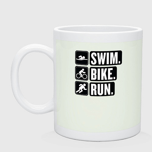 Кружка Swim bike run / Фосфор – фото 1