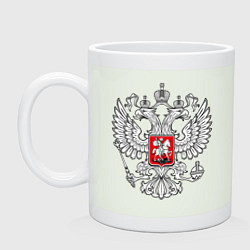 Кружка керамическая Герб России серебро, цвет: фосфор