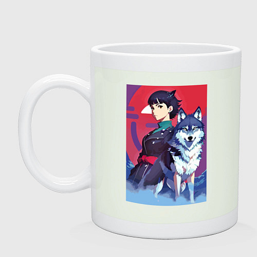 Кружка Девочка со своим другом волком - аниме / Фосфор – фото 1