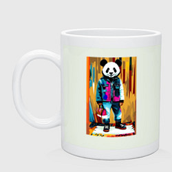 Кружка керамическая Funny panda - pop art, цвет: фосфор