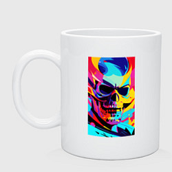 Кружка керамическая Cool skull - pop art, цвет: белый