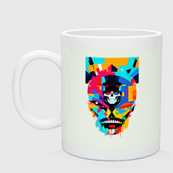 Кружка керамическая Funny skull - pop art, цвет: фосфор