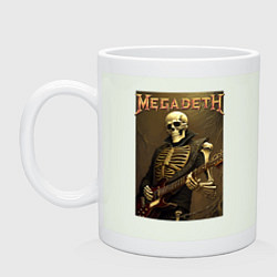 Кружка керамическая Megadeth - skeleton - heavy metal, цвет: фосфор